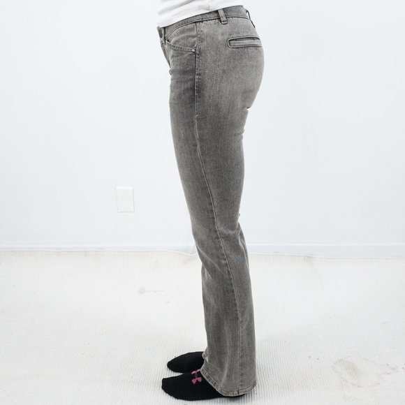 Tahari 2 Straight Leg Stretch Trouser Jeans Gray - Picture 4 of 11